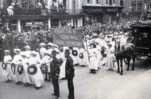 At The Derby In June 1913 A Suffragette Called Emily Davison Threw Herself In Front Of The King's Horse At Tattenham Corner And Died From The Injuries She Received. Her Funeral Was Made The Occasion Of A Suffragette Parade.