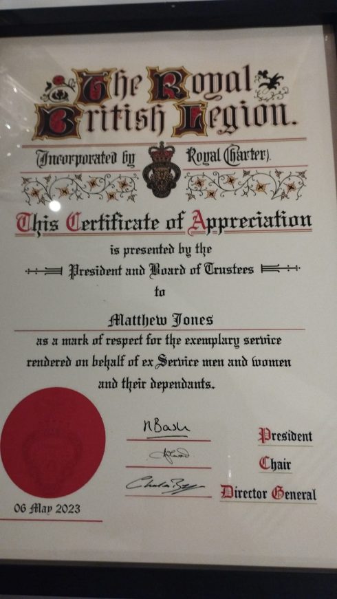 Rbl Coronation Matt Jones Dunbar Court Certificate