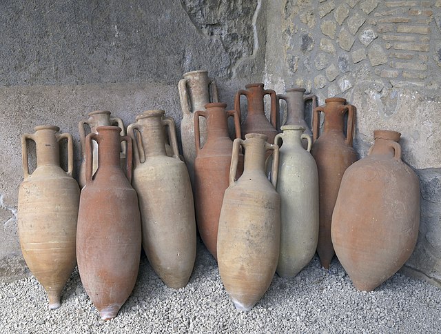 Ancient Roman Amphoras In Pompeii