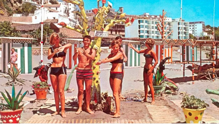 Playa Del Bajondillo Torremolinos Costa Del Sol 60s