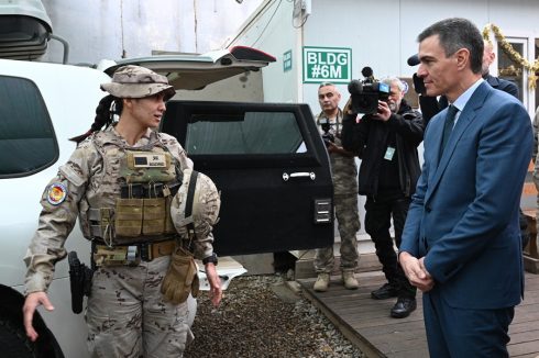 Prime minister Pedro Sanchez visits Spanish troops working for NATO in Iraq