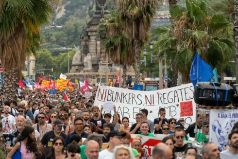 Protest against tourism in Barcelona