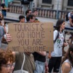 An anti-tourism slogan at a demonstration in Barcelona on July 6, 2024