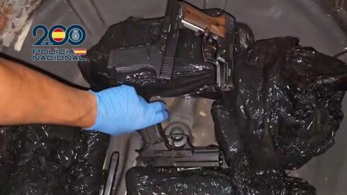 French 'gangsters' are found with 35 guns hidden in the boot of their car in Spain's Alicante