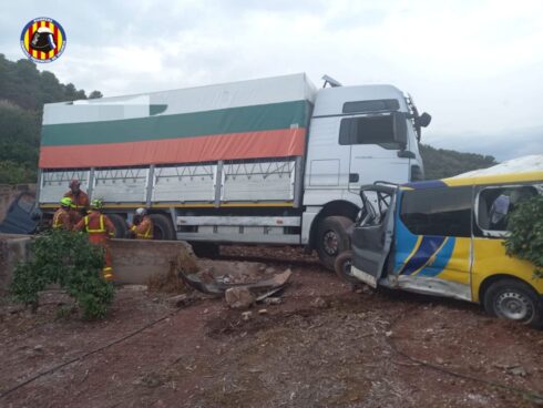 Three dead and four injured after truck ploughs into vehicles on a field in Spain's Valencia