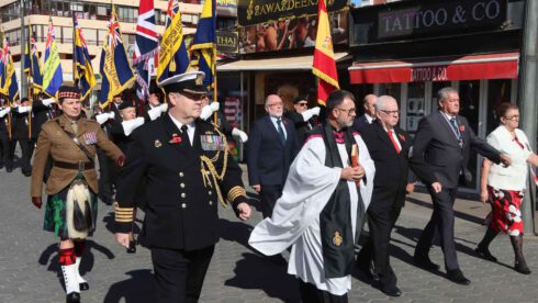 Royal British Legion marches through Spain's Benidorm for annual Poppy Appeal