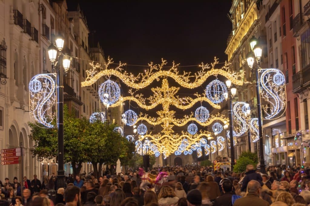 Too soon? Christmas lights are already being put up around major city in Spain's Andalucia