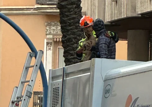 Homeless man in Spain narrowly escapes being crushed to death after falling into a recycling container - after woman in Mallorca suffered agonising fate