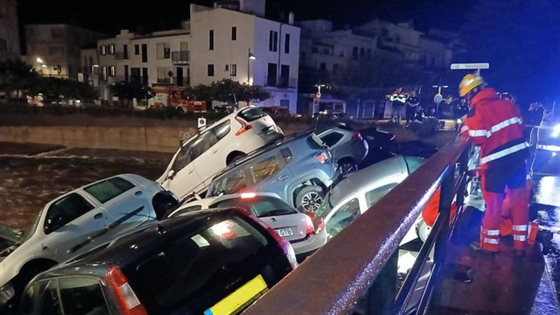 Spain hit by biblical floods AGAIN as dozens of cars are washed away near Girona