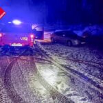 Heavy snow traps three cars with fire crews carrying out rescues in Spain's Alicante area