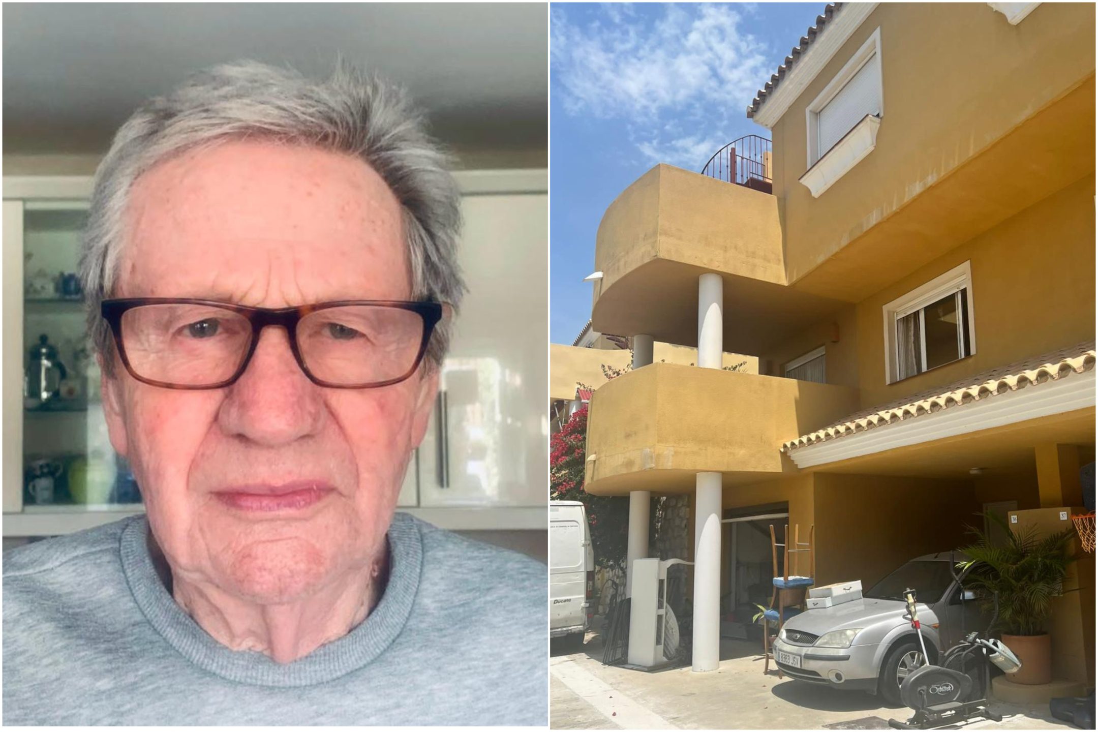 Victim Kenneth Jobe (left), and (right) his €400,000 Mijas home that has been taken over by squatters (COPYRIGHT OLIVE PRESS)