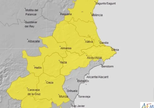 New yellow alert warning issued for heavy rain in eastern Spain