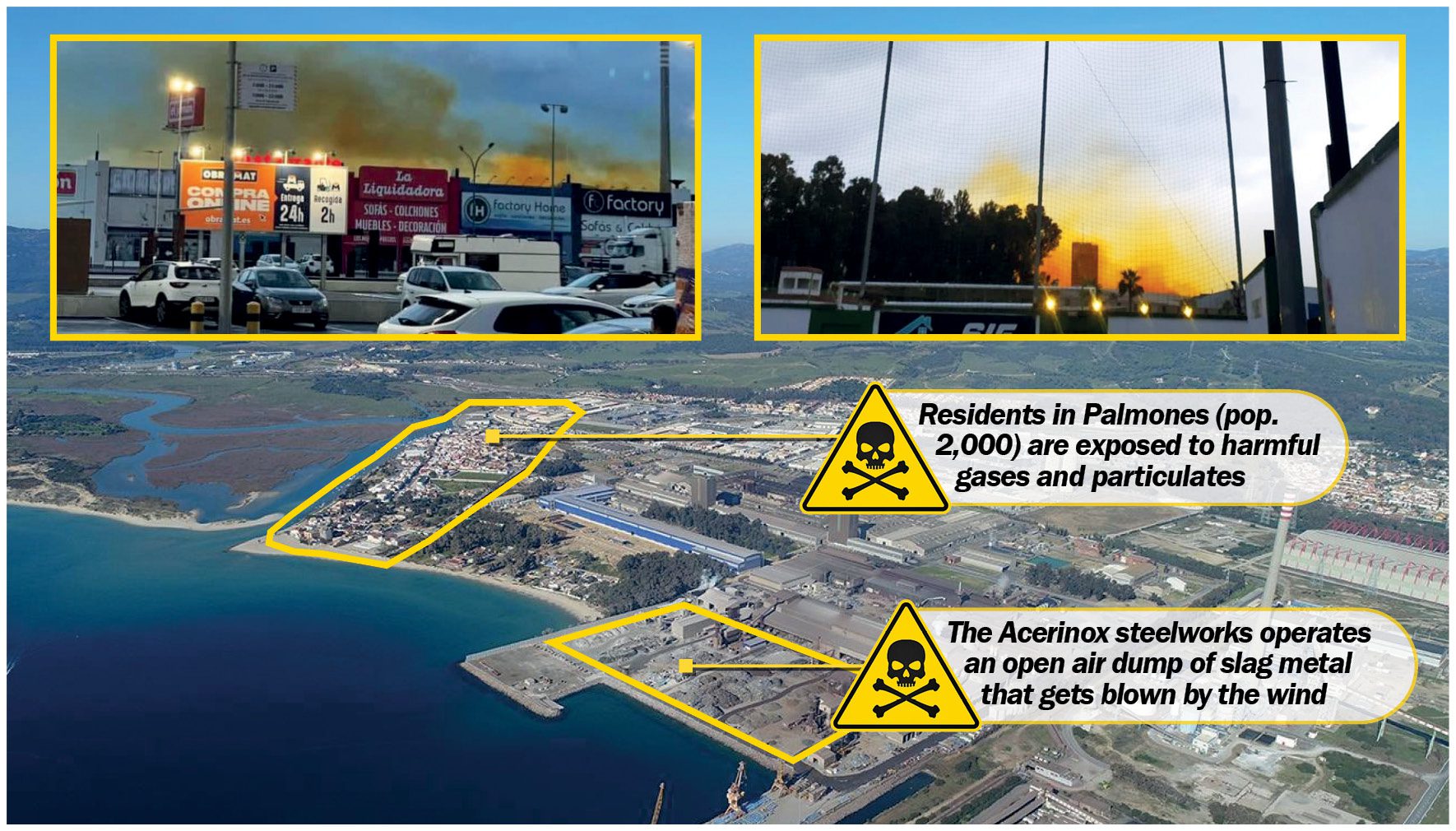 EXCLUSIVE: Acerinox steelworks spews ‘frequent’ toxic clouds into the Bay of Gibraltar while Spanish authorities ‘turn a blind eye’